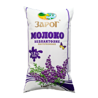 Молоко безлактозне пастеризоване 3,2% 1л (плівка) ТМ Зарог
