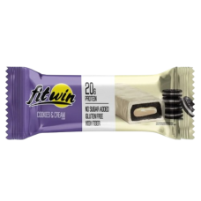 Батончик COOKIES&CREAM з начинкою, БЕЗ ЦУКРУ 60 г 33% ТМ FIT WIN