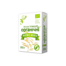 Пластівці вівсяні різані органічні в коробці 500 г ТМ Козуб