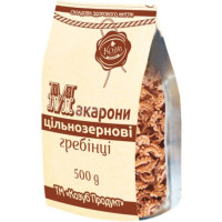Макарони цільнозернові гребінці в пакеті 500 г ТМ Козуб