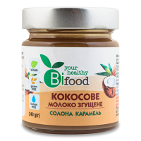 Кокосове згущене молоко на тростинному цукрі Солона карамель 240 г TM Bifood