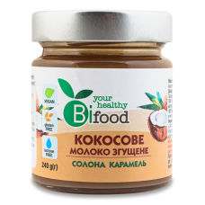 Кокосове згущене молоко на тростинному цукрі Солона карамель 240 г TM Bifood