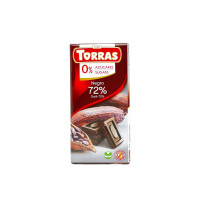 530 Шоколад Torras чорний 72% какао без цукру 75г