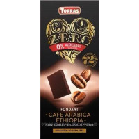 71 Шоколад Torras Zero 72% чорний з кавою Арабіка без цукру 100г