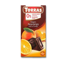 533 Шоколад Torras чорний з апельсином без цукру 75г