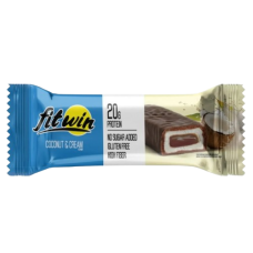 Батончик FitWin COCONUT&CREAM з начинкою, БЕЗ ЦУКРУ 60 г 33% ТМ FIT WIN