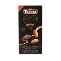 73 Шоколад ZeroTorras  чорний з мигдалем без цукру 150г