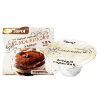 Десерт сирковий "Бланманже" 7,5% з какао 140г ТМ Зарог