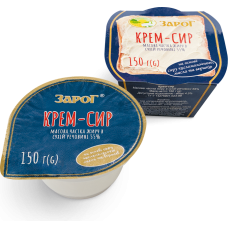 Крем-сир класичний 55% 150 г ТМ Зарог