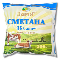 Сметана 15% 350 г ТМ Зарог