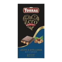 77 Шоколад Torras Zero молочний з фундуком без цукру 150г