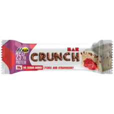 Батончик Crunch Bar ЛІЧІ ПОЛУНИЦЯ  БЕЗ ЦУКРУ 50 г 25% ТМ FIT WIN