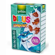 Печиво GULLON без глютену Dibus Hookies sharkies 250г